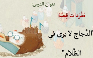 بوربوينت مفردات قصة الدجاج لا يرى في الظلام اللغة العربية الصف الثاني