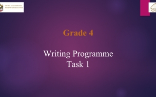 Writing Programme Task 1 اللغة الإنجليزية الصف الرابع