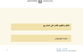 خطة الأسبوع الثاني التعلم والتقييم القائم على المشاريع الرياضيات المتكاملة الصف الثامن الفصل الثاني
