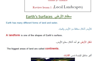 ملخص Local Landscapes العلوم المتكاملة الصف الثاني
