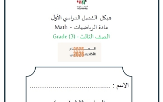 تجميع صفحات الهيكل الوزاري الرياضيات المتكاملة الصف الثالث