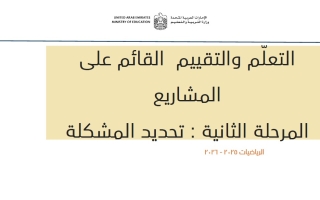 المرحلة الثانية تحديد المشكلة الرياضيات المتكاملة الصف الثامن الفصل الثاني