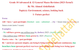 مراجعة Mazes Revision اللغة الإنجليزية الصف الثاني عشر عام الفصل الثالث