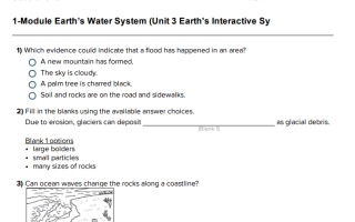ورقة عمل Earths Water System مع الحل العلوم منهج انجليزي الصف الخامس