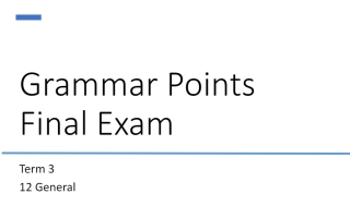 تدريبات Grammar Points Final Exam اللغة الإنجليزية الصف الثاني عشر الفصل الثالث