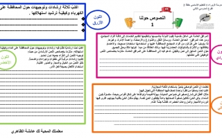ورقة عمل درس النصوص حولنا اللغة العربية الصف الثامن