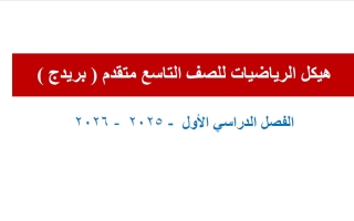 تجميع صفحات الهيكل الوزاري الرياضيات المتكاملة الصف التاسع بريدج متقدم