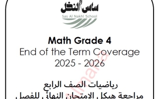 حل تدريبات حسب الهيكل الوزاري الرياضيات المتكاملة الصف الرابع