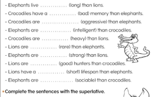 أوراق عمل Comparative and superlatives اللغة الإنجليزية الصف الرابع الفصل الثاني