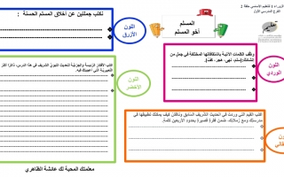 ورقة عمل داعمة درس المسلم أخو المسلم لغة عربية الصف الثامن