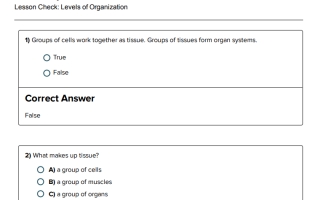 أوراق عمل Levels of Organization مع الحل العلوم منهج انجليزي الصف السادس