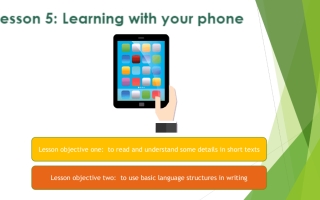 حل درس Learning With Your Phone اللغة الانجليزية الصف الثامن