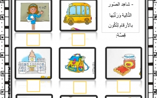 أوراق عمل درس ترتيب الجمل البسيطة واللوحات المصورة اللغة العربية الصف الثاني