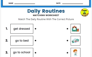 ورقة عمل Daily Routines لغة انجليزية الصف الثالث الفصل الأول