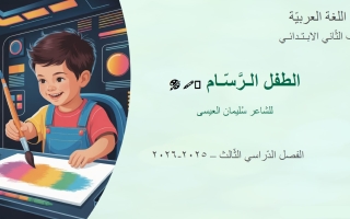 درس الطفل الرسام اللغة العربية الصف الثاني الفصل الثالث