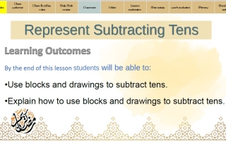 حل درس Represent Subtracting Tens الرياضيات المتكاملة الصف الأول الفصل الثالث