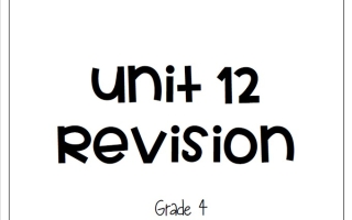 حل أوراق عمل Unit 12 Revision الرياضيات المتكاملة الصف الرابع الفصل الثالث