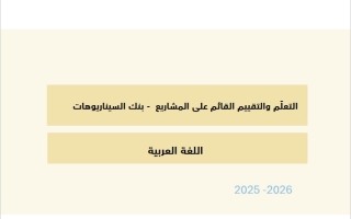 بنك السيناريوهات التعلم والتقييم القائم على المشاريع اللغة العربية الصف السادس الفصل الثاني