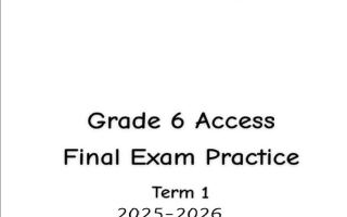 نموذج امتحان تدريبي اللغة الإنجليزية الصف السادس