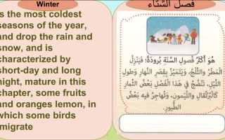 درس حالة الطقس الشتاء لغير الناطقين بها اللغة العربية الصف الثالث