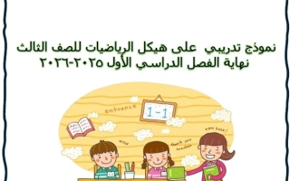 نموذج تدريبي على هيكل الرياضيات المتكاملة الصف الثالث عام