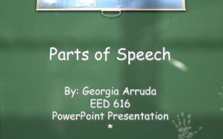 درس Parts Of Speech اللغة الانجليزية الصف العاشر