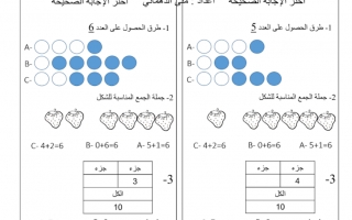 أوراق عمل اثرائية الرياضيات الصف الأول الفصل الاول