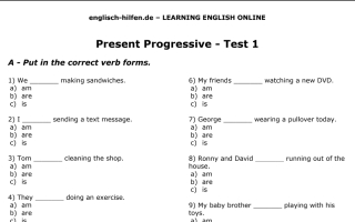 أوراق عمل Present Progressive اللغة الانجليزية للصف الثالث