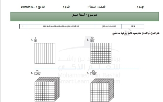 أسئلة الهيكل الوزاري الرياضيات المتكاملة الصف الخامس