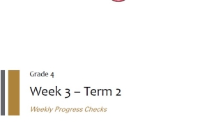 الخطة الأسبوعية Weekly Progress Checks Week 3 اللغة الإنجليزية الصف الرابع الفصل الثاني