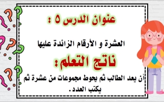 حل درس العشرة والأرقام الزائدة عليها الرياضيات المتكاملة الصف الأول الفصل الثاني