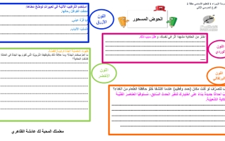 ورقة عمل درس الحوض المسحور اللغة العربية الصف الثامن
