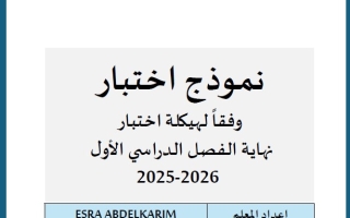 نموذج امتحان تجريبي اللغة الإنجليزية الصف العاشر عام