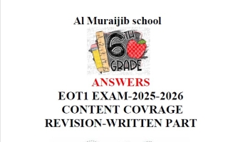 حل مراجعة REVISION WRITTEN PART الرياضيات المتكاملة الصف السادس