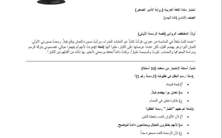 اختبار رواية الأمير الصغير لأصحاب الهمم اللغة العربية الصف التاسع الفصل الثالث