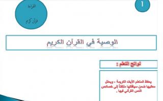 حل درس الوصية في القرآن الكريم لغة عربية الصف التاسع