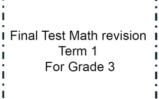 مراجعة Final Test الرياضيات المتكاملة الصف الثالث