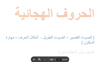 مذكرة إثرائية الحروف الهجائية اللغة العربية الصف الأول