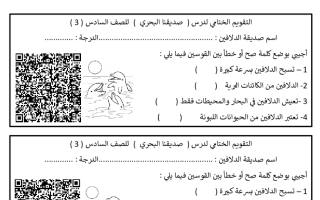 ورقة عمل صديقنا البحري اللغةالعربية الصفالسادس