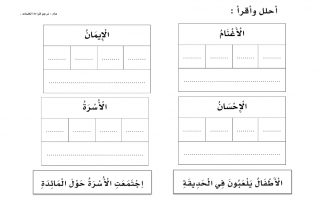 ورقة عمل درس تحليل اللام الشمسية واللام القمرية اللغة العربية الصف الثاني نموذج2