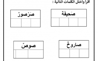 أوراق عمل إثرائية درس حرف الصاد اللغة العربية الصف الأول