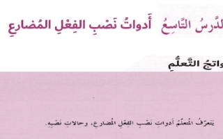 حل درس أدوات نصب الفعل المضارع لغة عربية صف ثامن