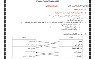 مذكرة تربية إسلامية للصف الثامن الفصل الثاني