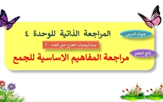 حل درس المراجعة الذاتية للوحدة 4 الرياضيات المتكاملة الصف الأول الفصل الثاني