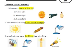 اختبار التقويم الأول light العلوم المتكاملة الصف الأول انسبير الفصل الثاني