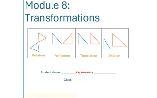 حل أوراق عمل Module 8 Transformations الرياضيات المتكاملة الصف الثامن ريفيل الفصل الثالث