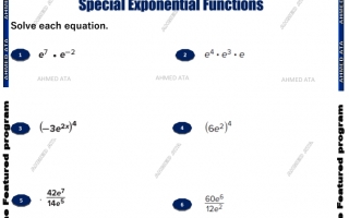 ورقة عمل درس Special Exponential Functions الرياضيات منهج انجليزي الصف الحادي عشر