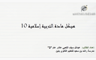 هيكل تربية اسلامية الصف العاشر الفصل الأول