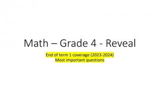 مراجعة إثرائية هيكل امتحان الرياضيات مع الحل الصف الرابع ريفيل الفصل الأول