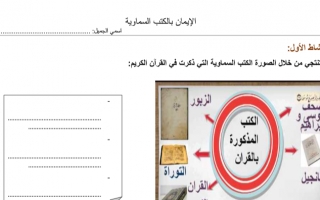 ورقة عمل درس الكتب السماوية اسلامية صف رابع